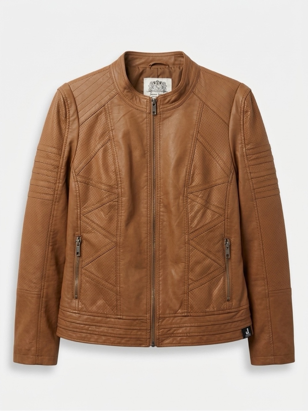 By Johnny Cognac Leather Moto Jacket